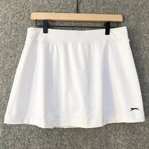 Slazenger Womens White Tennis Pickleball Skirt Built-in Shorts 14" Length